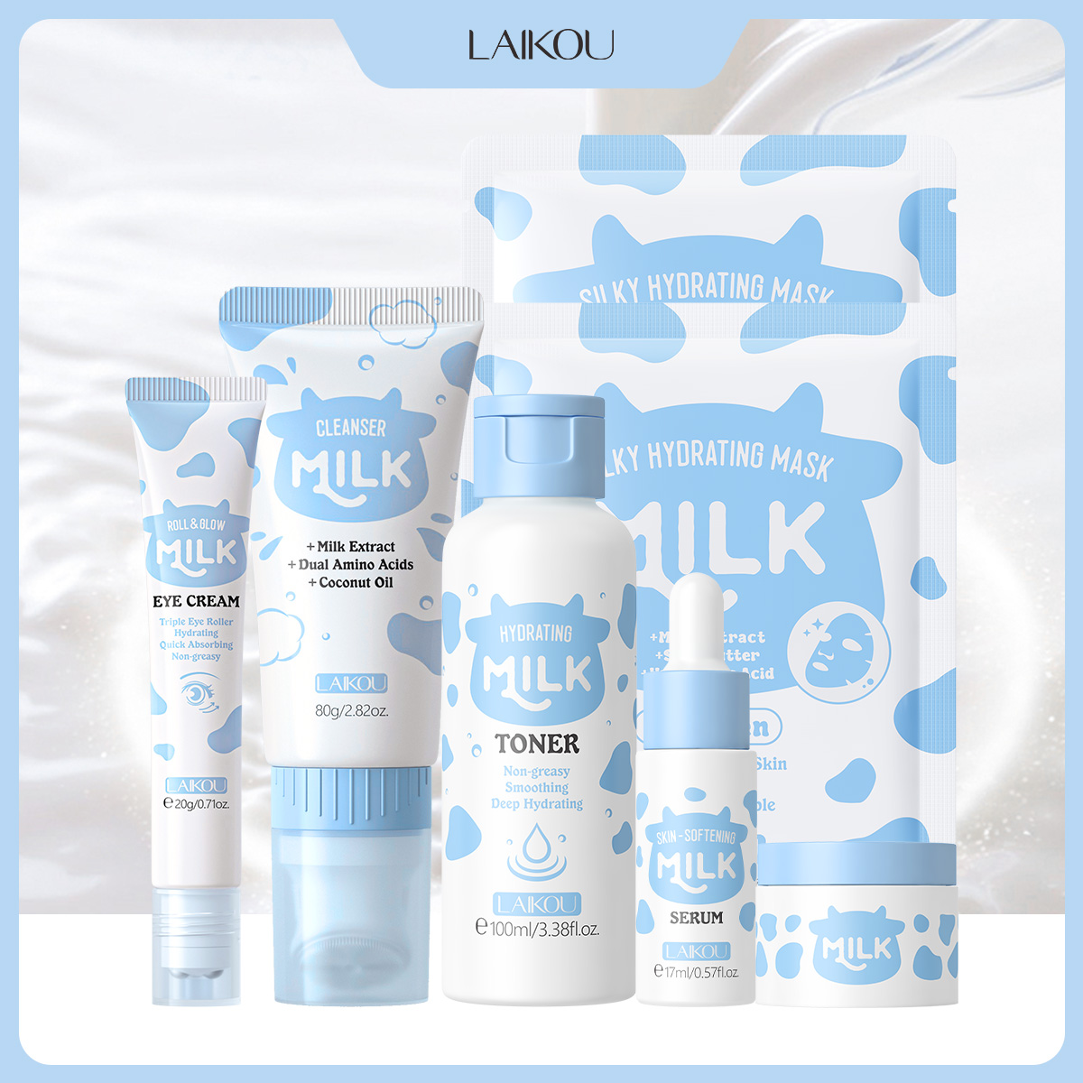 Skincare Glow - LAIKOU 6Pcs Milk Hydrating Skin Care