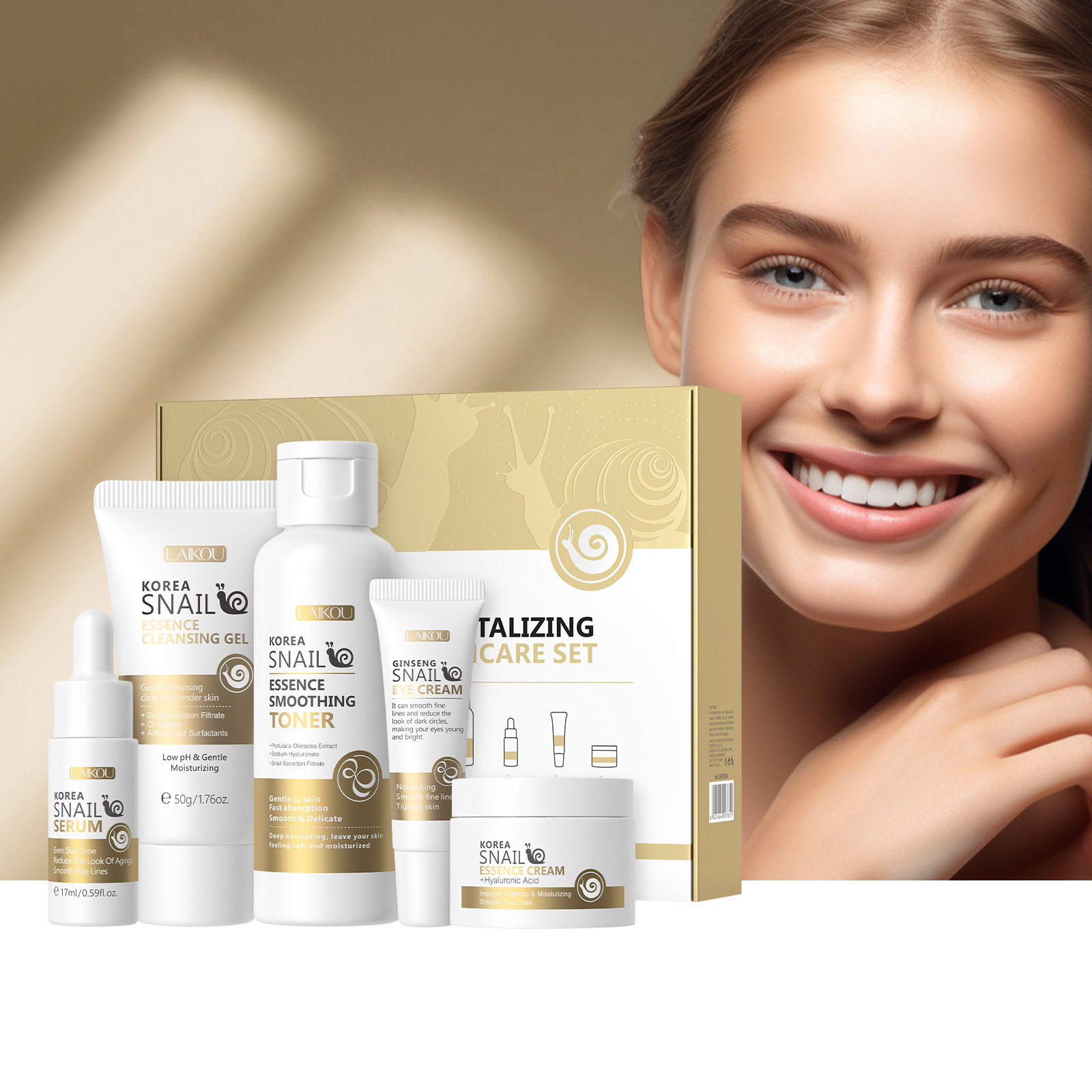 Skincare Routine - 5pcs Boxed Korea Snail Skin Care