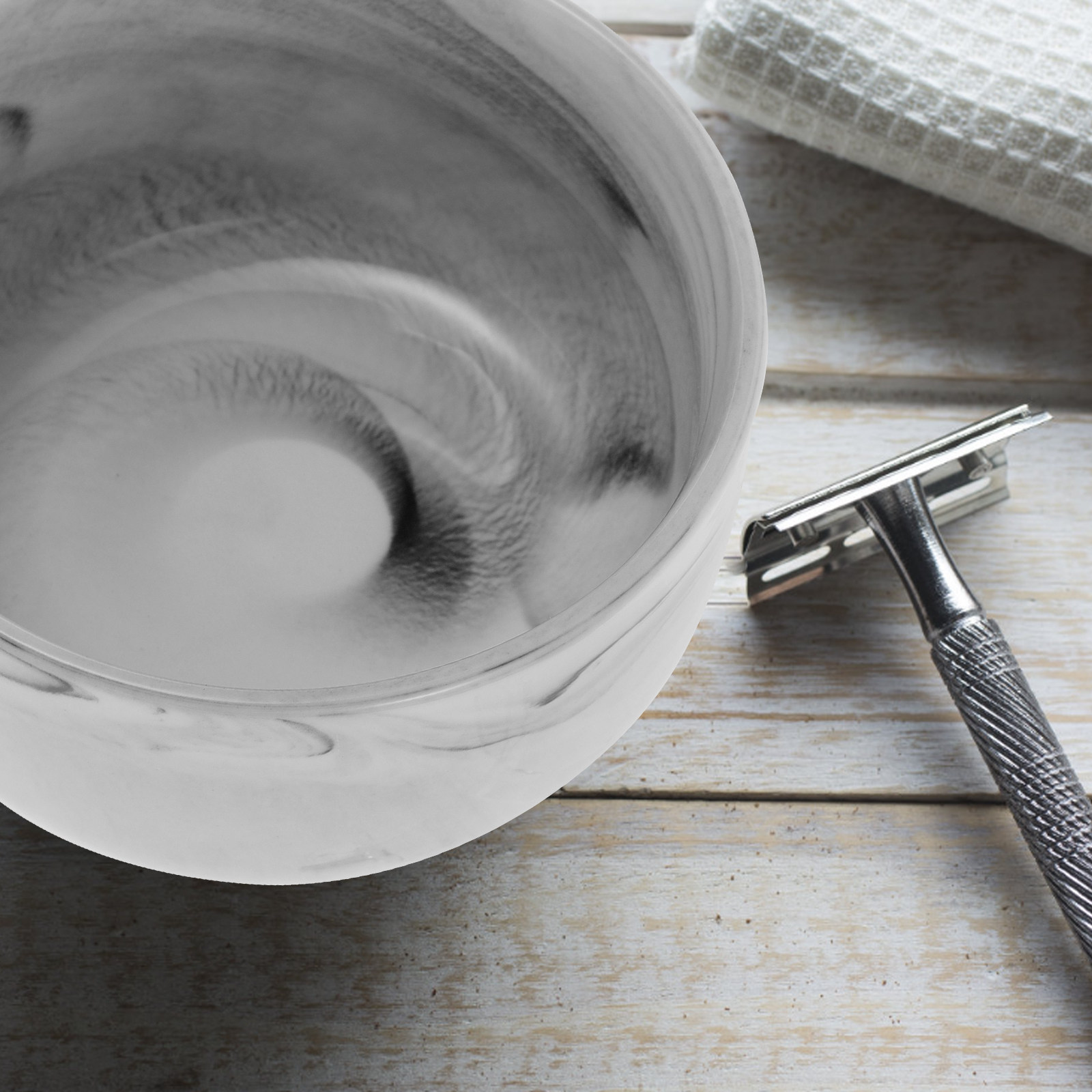 Skincare Routine - Marble Pattern Men Shaving Bowl Large